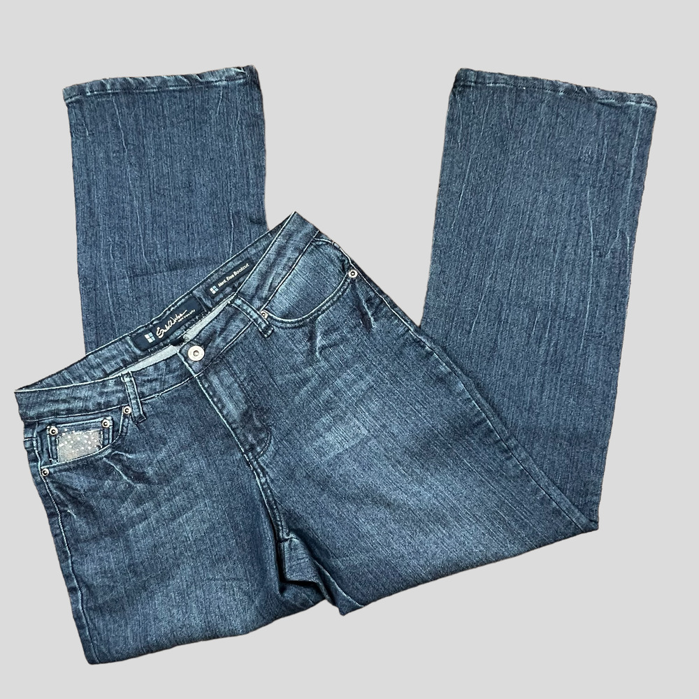 #25 Y2K Salt Works New York City Med Rise Boot Cut Jeans with Jeweled Pockets